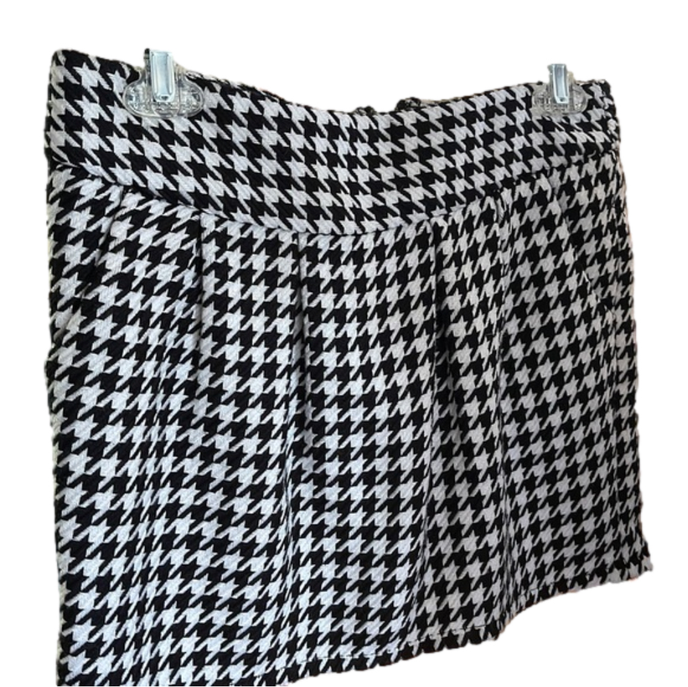 Girls Cherokee adjustable mini skirt size XL 14/16 houndstooth print